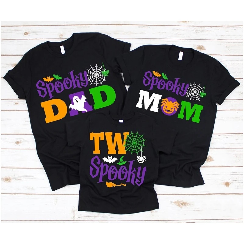 

Halloween 2nd Birthday Matching Family Shirts Boy or Girl Spooky T Shirt Boo-day Mom Dad Brother Nana Halloween Birthday T-Shirt