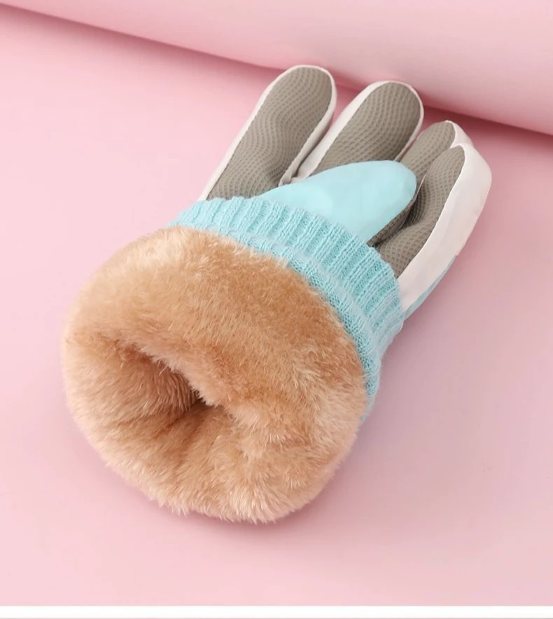 أطفال شتاء دافئ يندبروف الطقس البارد في الهواء الطلق قفازات رياضية للبنين بنات الصوف قفازات الثلج قفازات التزلج الصبي الشتاء قفاز #5