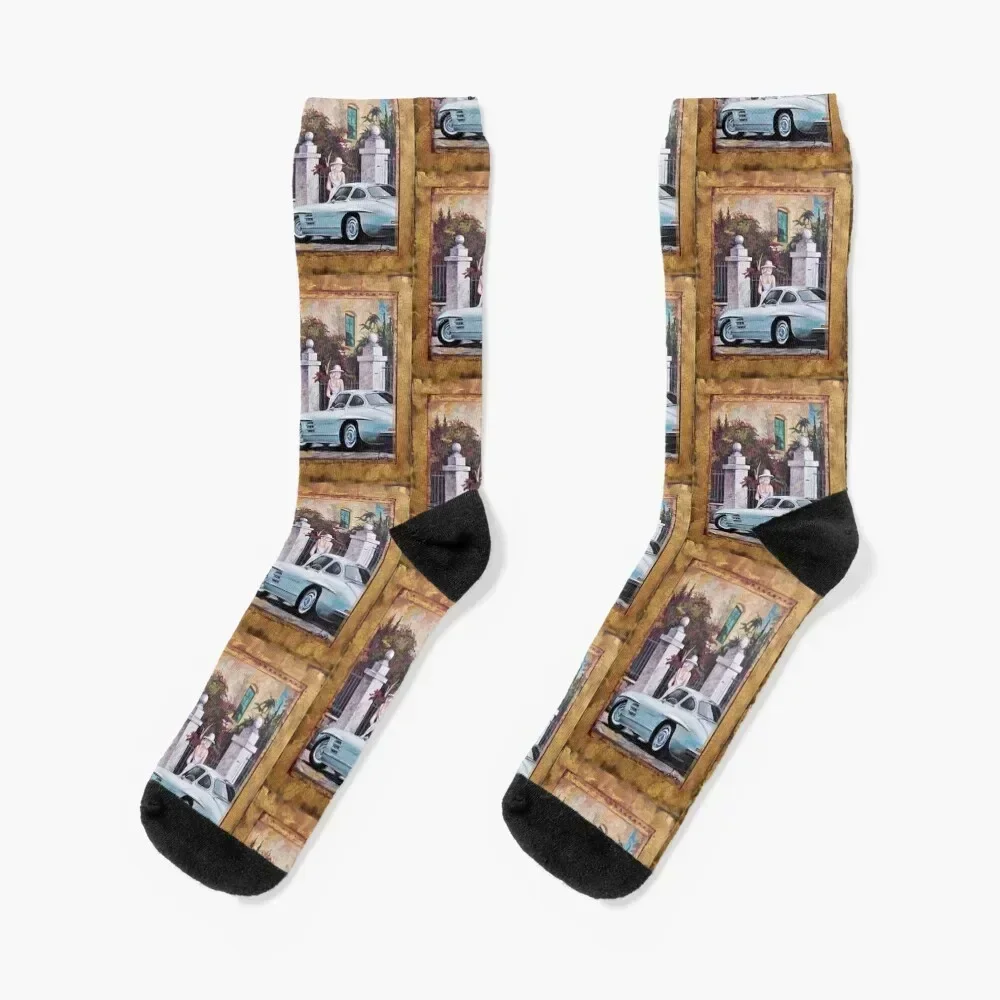 MB 300 sl Gullwing Socks japanese fashion moving stockings new in's Lots Men Socks Women's
