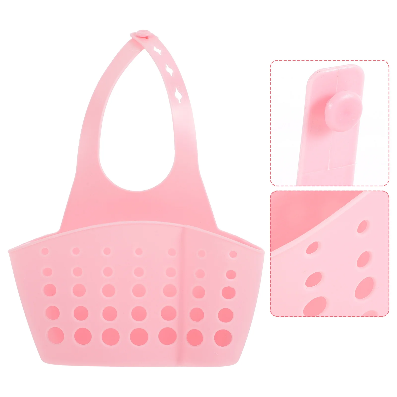 

Hollow Drain Rack with Strong Suction Cups for Kitchen Bathroom Storage Organizer Non-Slip Sponge Holder Plastic Ventilation