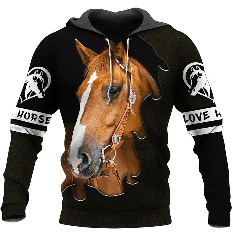 

Beautiful horse 3D full print art zipper shirt casual shirt fashion street hip hop Hoodie