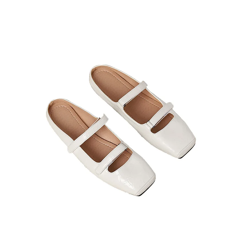 Elegante Damen-Mary-Jane-Schuhe, weicher Boden, quadratische Zehen-Slipper, flache Schuhe, bequeme Damen-Casual-Riemen, Pantoletten, Slingback-Slide-On