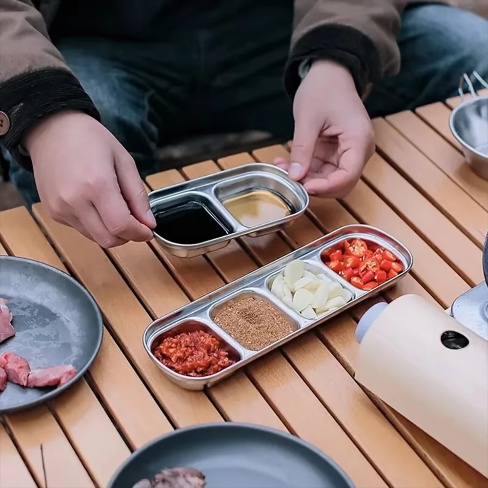 التخييم التوابل لوحة شواء أدوات المائدة صينية طبق توابل أطباق التوابل اللحوم المشوية أطباق توابل وعاء لوازم في الهواء الطلق