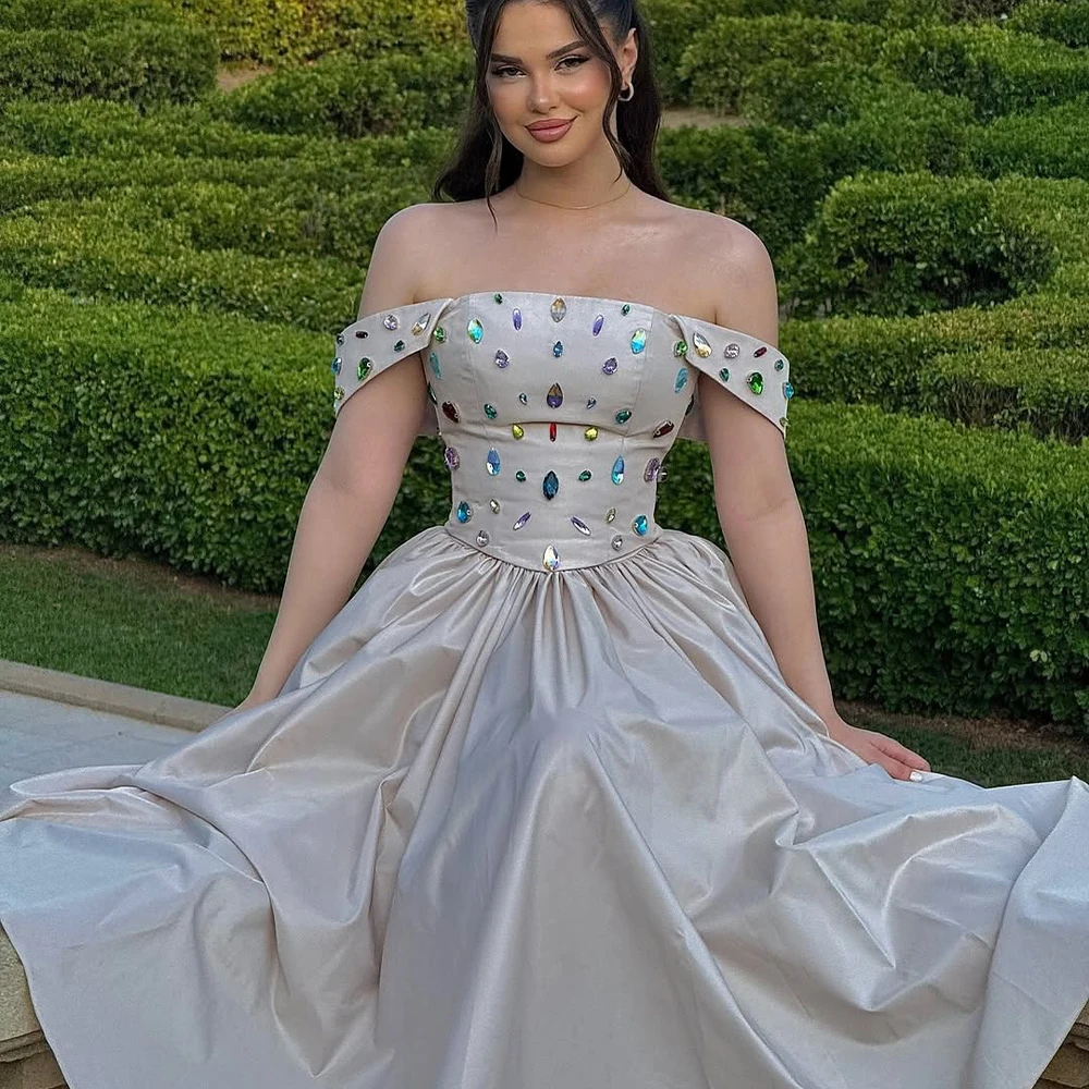 

Элегантные вечерние платья с открытыми плечами, платье трапециевидной формы для выпускного вечера, расшитое бисером платье Quinceanera для дня рождения по индивидуальному заказу فساتين سهرة