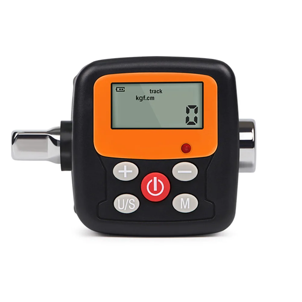 Digital Torque Meter with Adapters for For industrial Use Orange ABS Material Backlit LCD Display 4 Torque Units Support