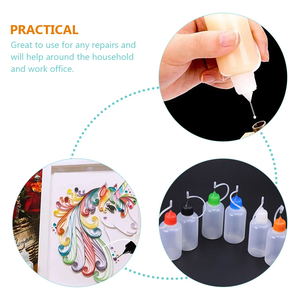 10 قطعة إبرة تلميح الغراء زجاجات متعددة الأغراض البلاستيك ضغط زجاجات ل الغراء النفط موزع سائل الحرف DIY بها بنفسك الحرف زجاجة