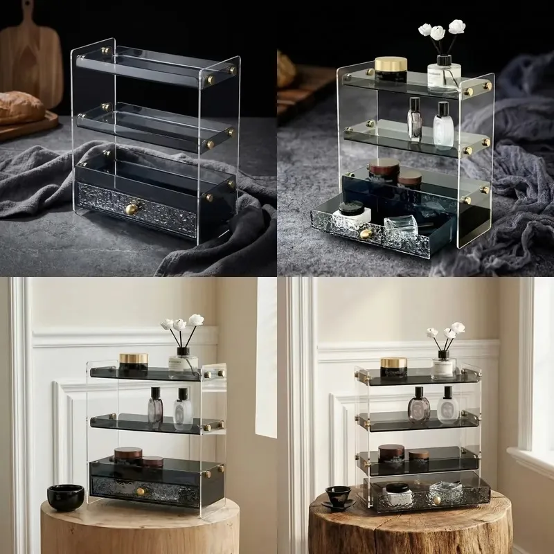 Custom Acrylic Transparent Acrylic Sheet - Acrylic Skin Care Product Storage Rack - Skin Care and Cosmetics Storage Rack for