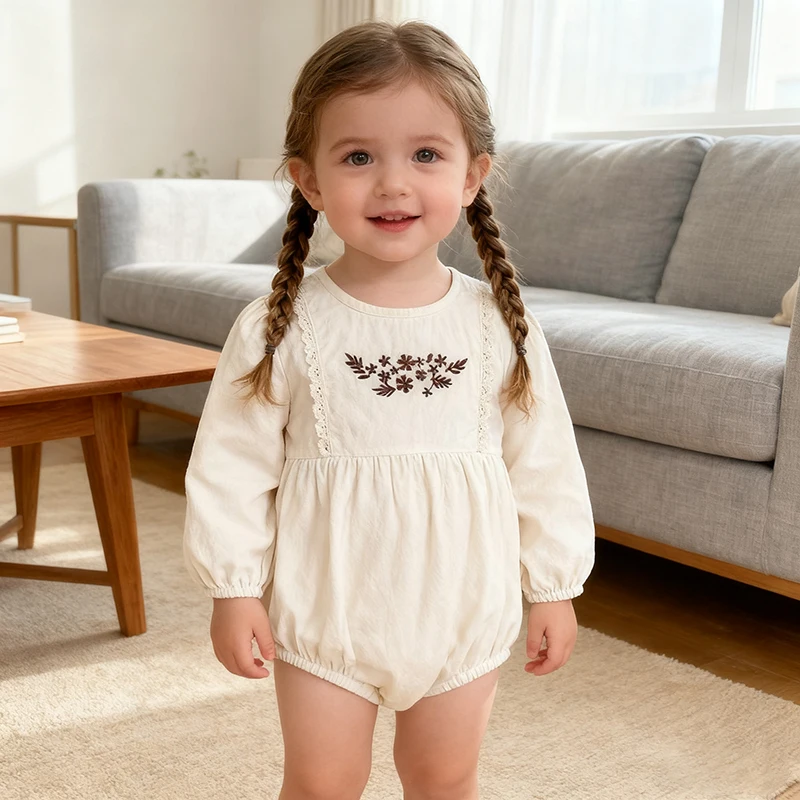 

0-24M Autumn Newborn Baby Girls Jumpsuit Spring Long Sleeve Cotton Printing Toddler Baby Girl Bodysuit Baby Girls Sweet Clothes