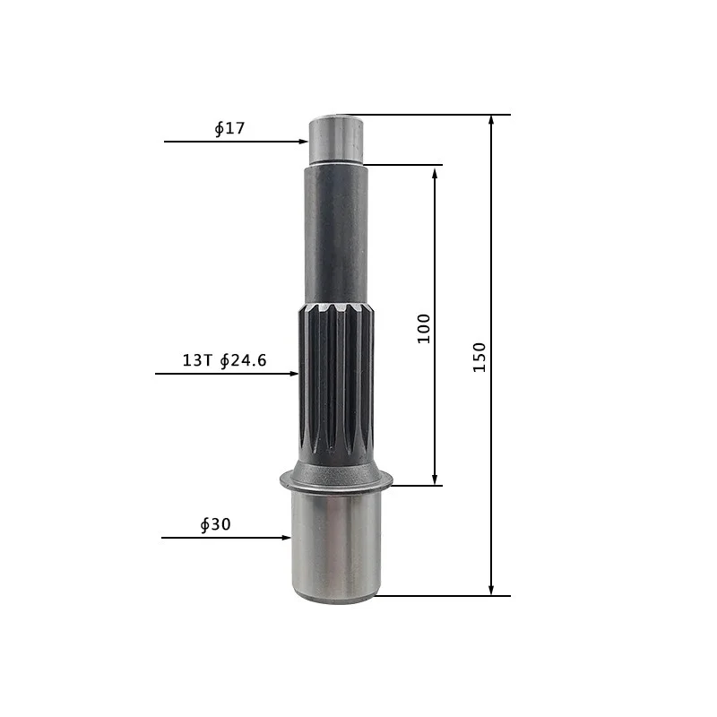 

Kubota KX175 excavator traveling first stage sun gear shaft center motor shaft pump shaft