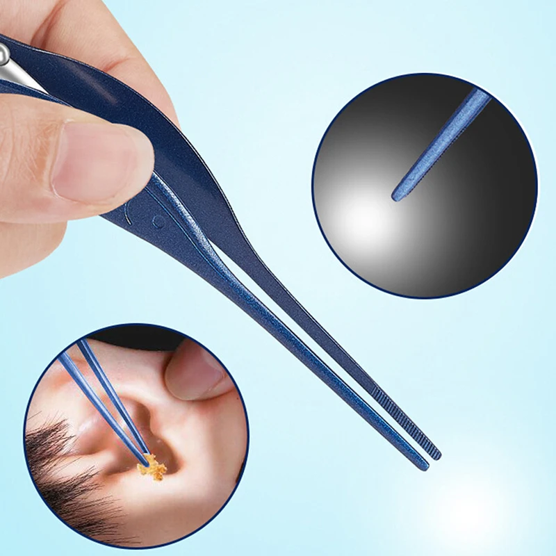 Ear Cleaner Tweezer Soft Ear Picks LED Flash Light Ear Wax Curette Picker Ear Cleaning Tools Ear Wax Dig Removal Earpick