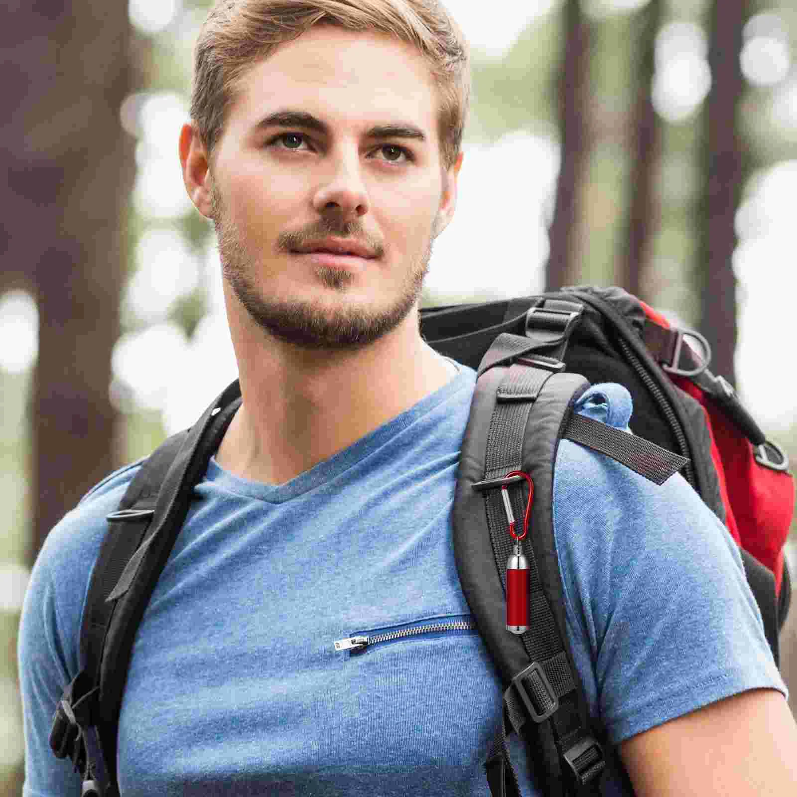 12 PCS Mini Flashlights Keychain Climbing Hook Keychains Creative Torch Outdoor Camping Small Travel