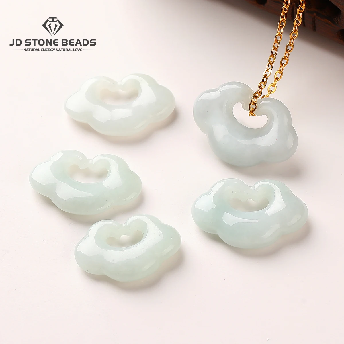 

1 Pc Natural Stone Emerald Jadeite Carved Lucky Lock Bead for Jewelry Making DIY Necklace Bracelet Pendant Accessory Wholesale