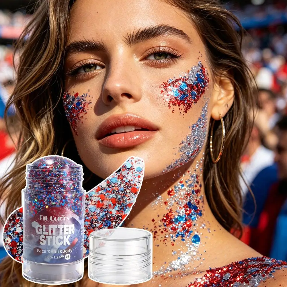 

Christmas Sparkling Glitter Gel Stick Long Lasting Face Body Hair Glitter Stick Holiday Party Cosmetic Makeup