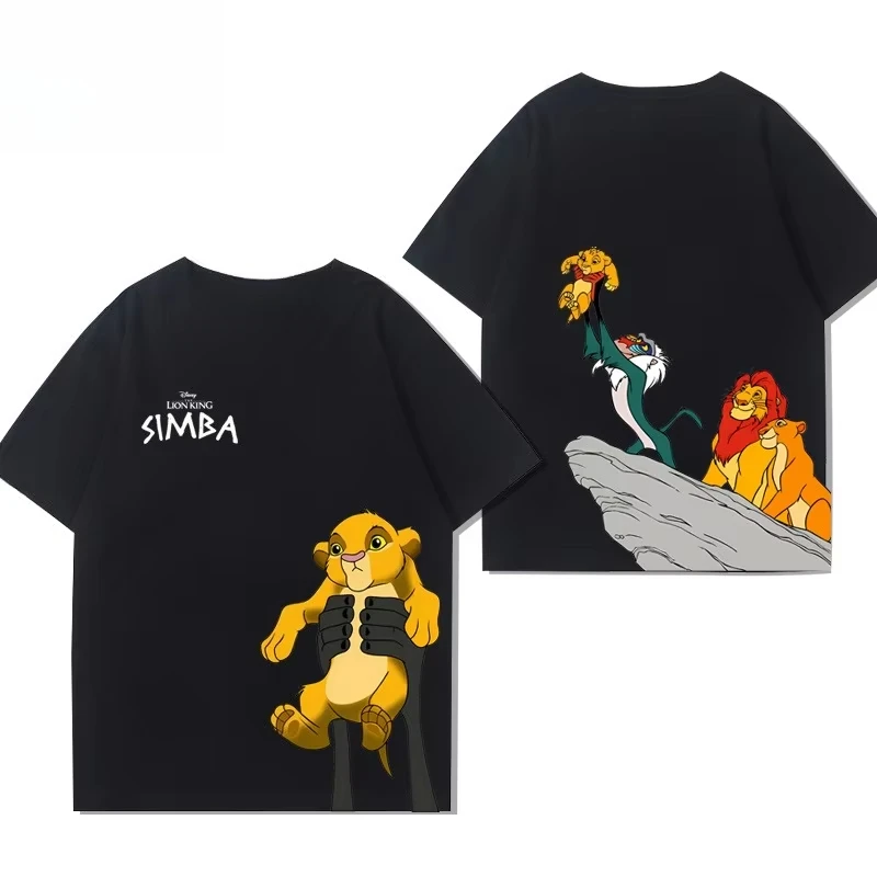 

The Lion King Simba Anime Peripheral Short Sleeve Parent-Child Boy Girl Summer American Cute Versatile Casual Loose T-Shirt Top