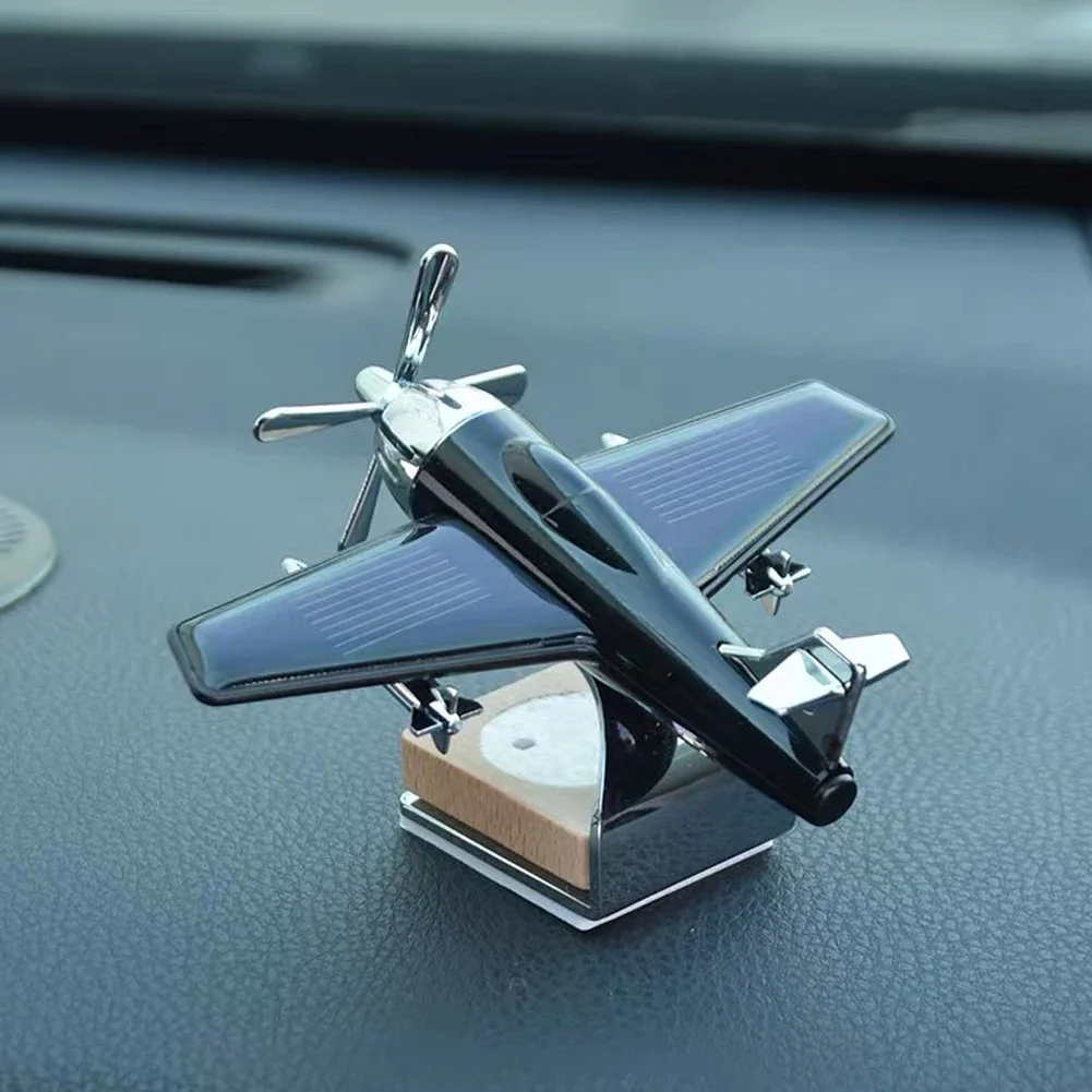 Mini Solar Aircraft Decoration Creative Car Air Freshener Car Perfume Home Decors Air Freshener Fragrance Airplane Ornament Tool