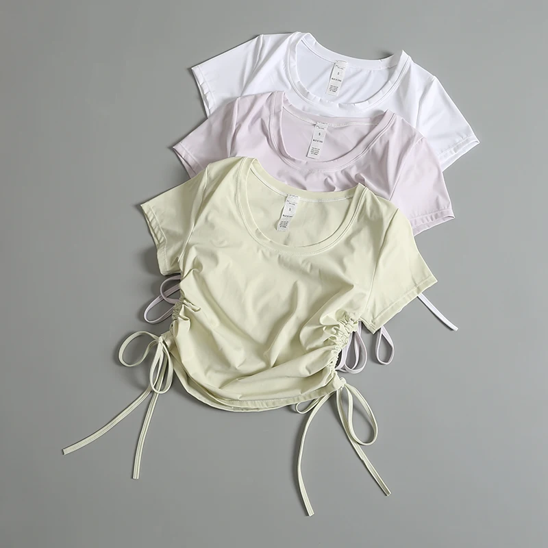 

Summer sexy sports tops for women short-sleeved quick-drying clothes fitness clothes fitness clothes running elastic tights