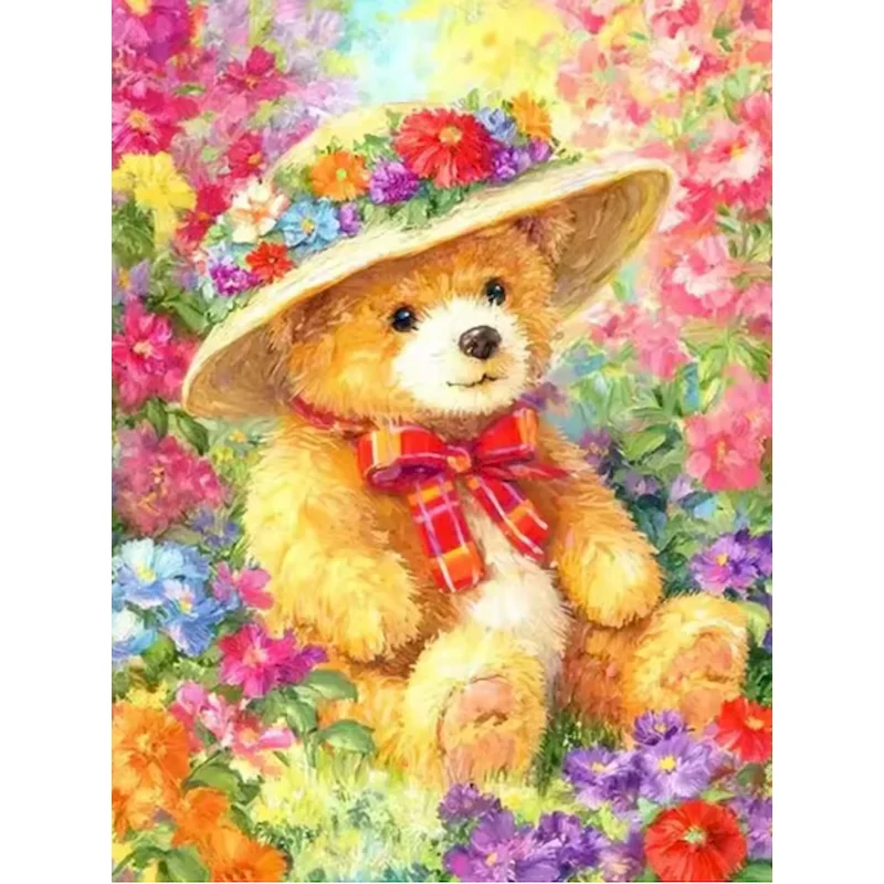 GATYZTORY Modern Paint By Numbers Cartoon Bear Paint With Numbers Adults Crafts Kill Time Painting Numbers Diy Gift Art Supplies