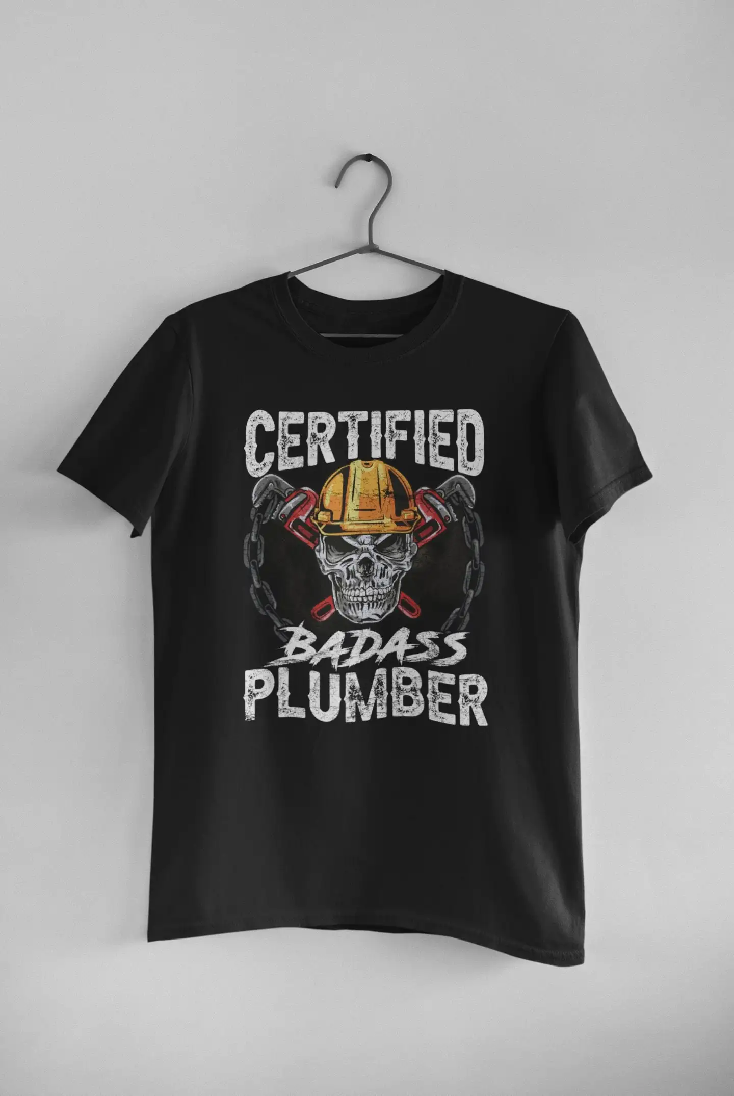 Plumber T Shirt Dad Pipefitter Certified Badass