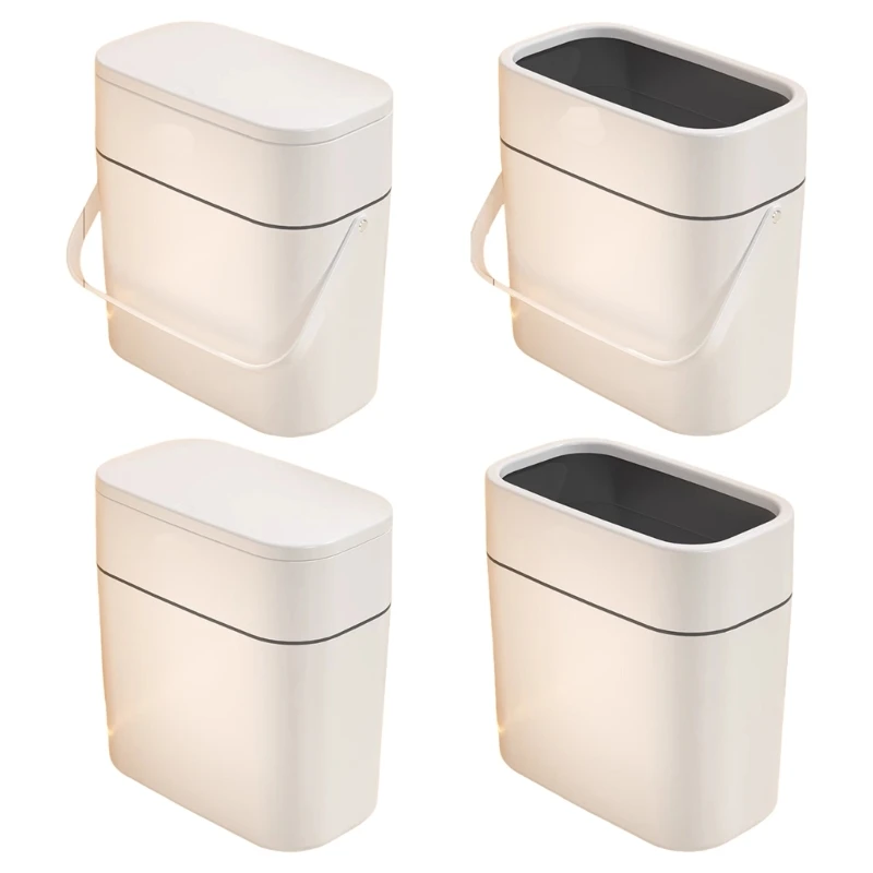 2025 New Close Lid Push Top Waste Bin Odor Sealing Lid Trash Can Stylish Trash Bins