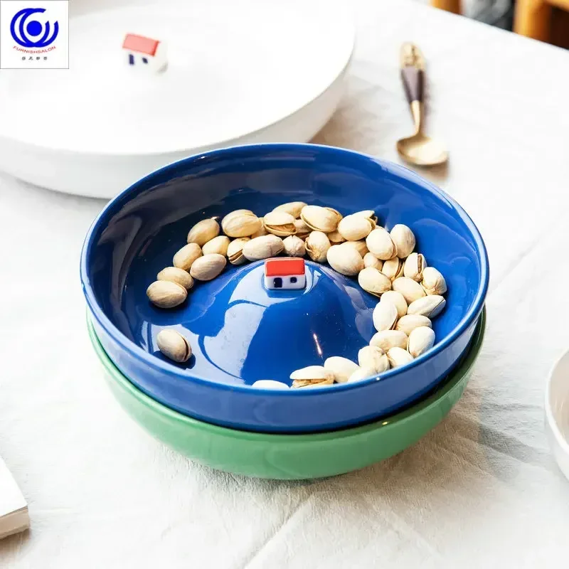 Dishes Tableware 1 Porcelain Ceramic Flat Plate House 7 Inches Dinner Plates Charger Direct Selling