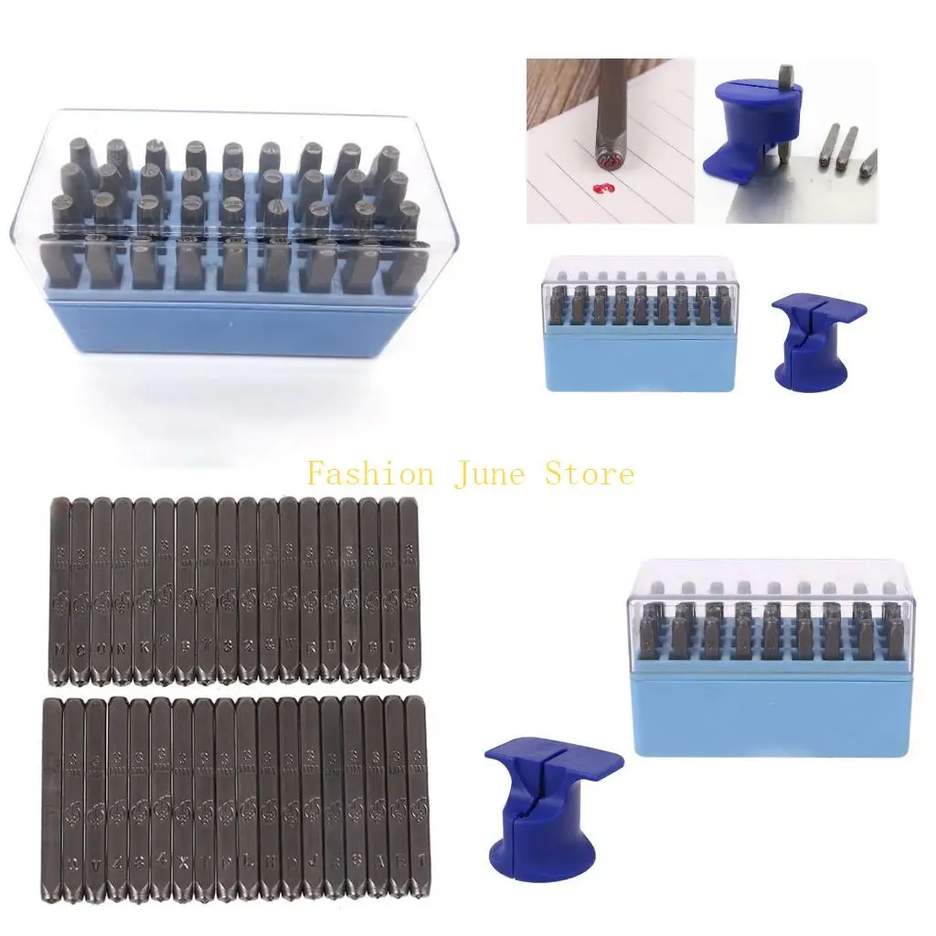 

N5KA Portable Jewelry Carving Tool Versatile Mini Stamp Holder Digital Alphabets Steel Stamp Carving Tools