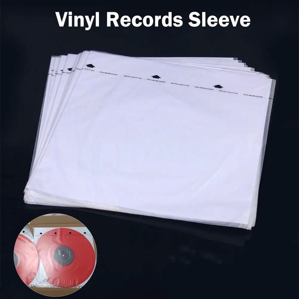 Praktische 12-Zoll-Vinyl-Schallplattenhüllen Weiße Wiederverschließbare Innere Schallplattenhüllen Schallplatten-Aufbewahrungsbeutel