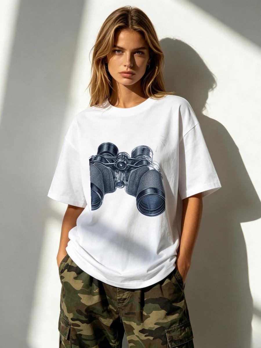 T-shirts pour femmes à manches courtes, en coton épais et confortable, avec motifs automnaux captivants, style décontracté et oversize, tendance