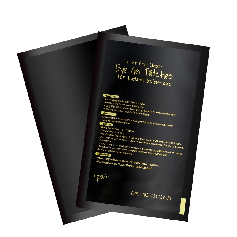 50pairs Black Pads For Eyelash Extension Pad Gel Hydrogel Eye Patch Grafting Under Eye Paper Sticker UV Wraps Makeup Tools