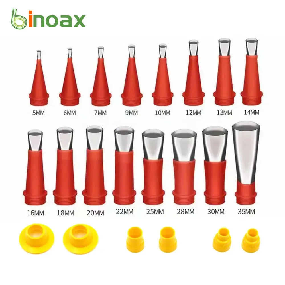 Binoax 22 Pcs Stainless Steel Caulk Nozzle Applicator with Base Caulking Finisher Sealant Finishing Tool For Kitchen Bathroom