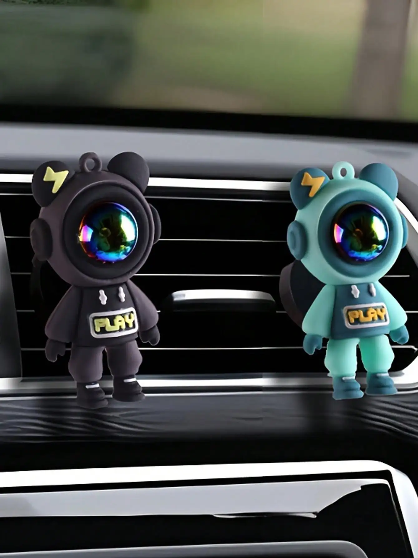 Clip decorativo para ventilación de coche, ambientador con diseño de oso astronauta para el interior del coche, difusor de aroma fresco y accesorios lindos para el salpicadero