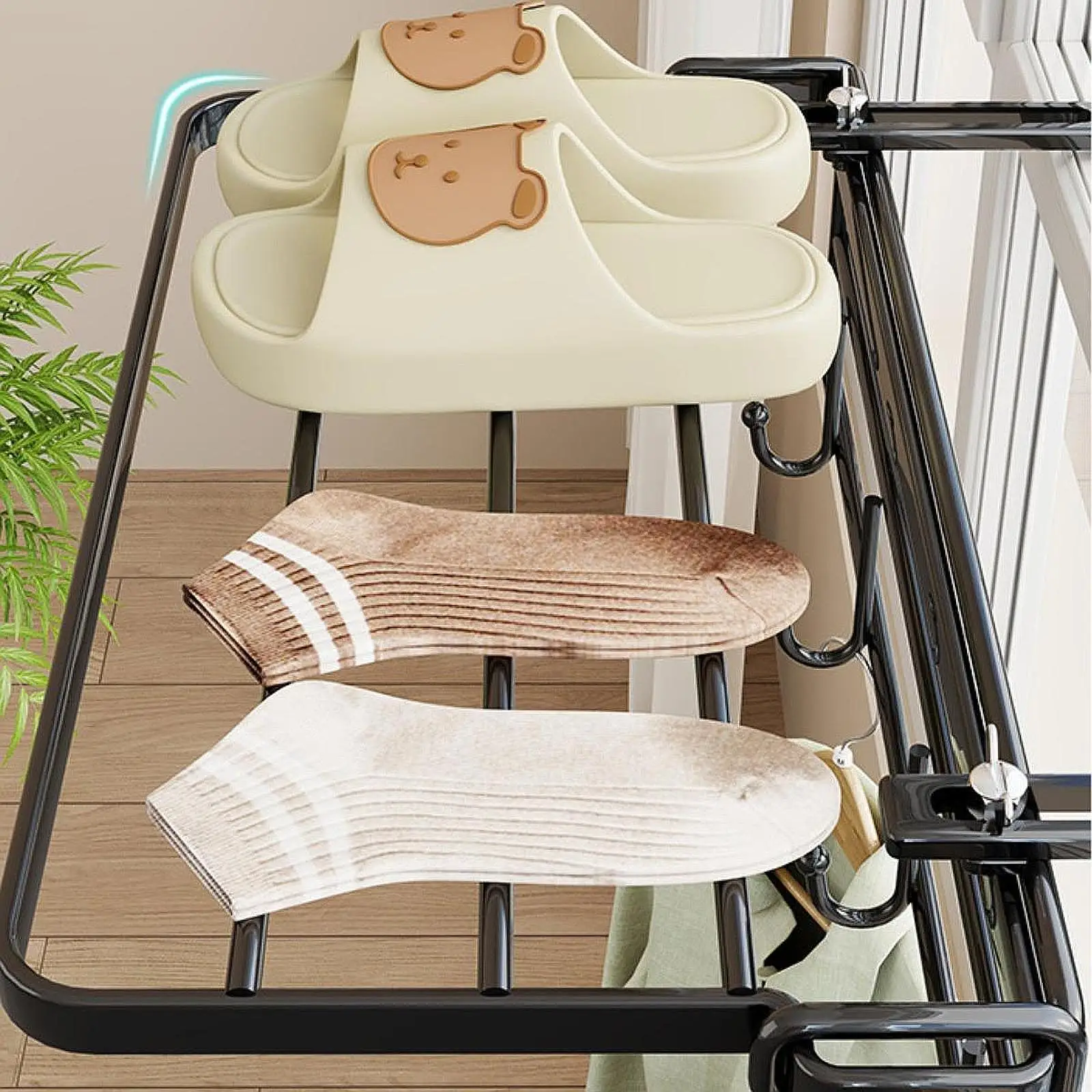

Clothes Drying Rack Portable Versatile ,Window Hanging Drying Rack Towel Holder for Laundry Room Hotel Dormitory Bedroom Garage