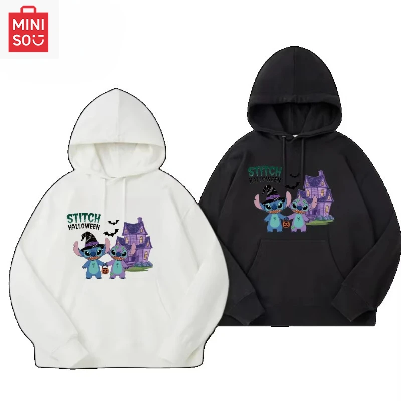 

Disney Halloween Stitch Limited Hooded Sweater High Quality Autumn and Winter Men's and Women's Sports Sweater Top Sleeve