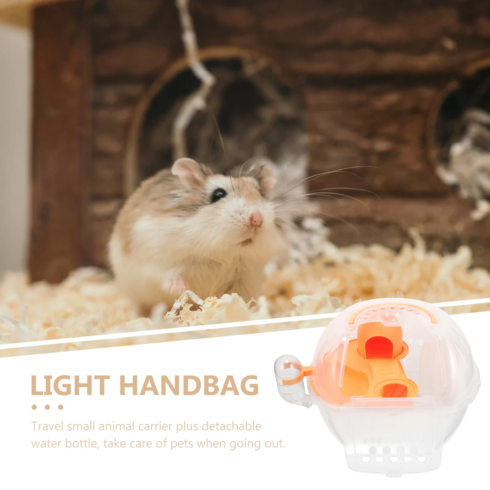

Pet Outdoor Carrier Portable Lightweight Small Animal Cage Compact Handle Transparent Cover Venting Hole Detachable Water Bottle