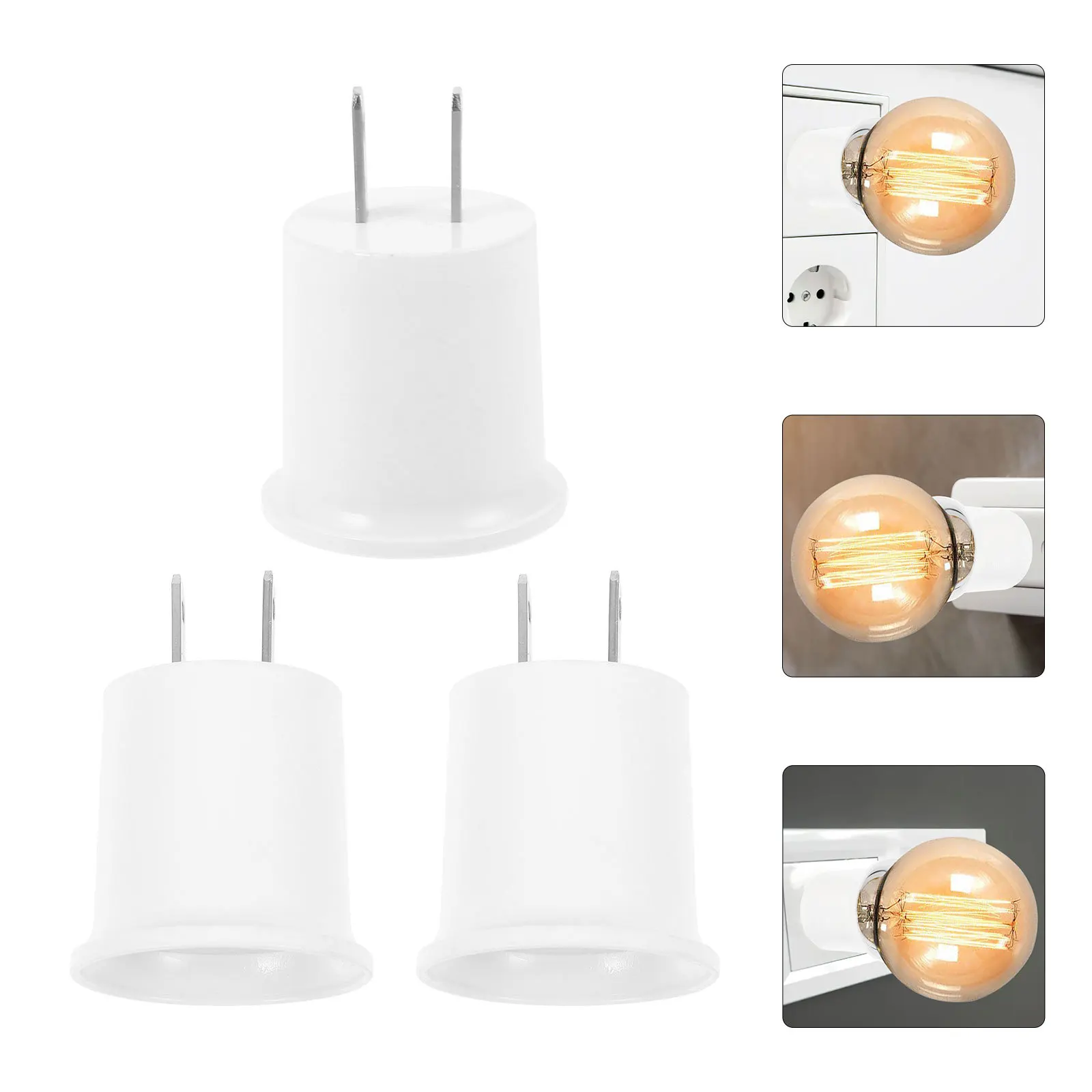 3 قطعة E27 مصباح حامل محول مقبس الإضاءة لتوصيل الجدار حامل مصباح البلاستيك مصباح المقبس ليلة مسار الإضاءة لمبة قاعدة