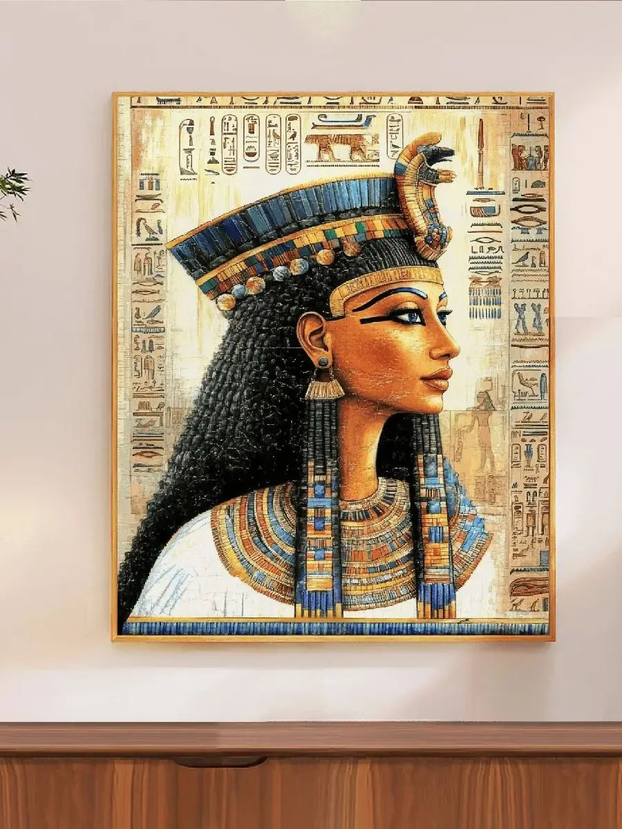 1 Stück 40x50 cm/15,74*19,7 Zoll Kreuzstich-Set „Königin von Ägypten“ DIY-Set 11CT/14CT als Geschenk für Wanddekoration Vollstickerei – Detail 1