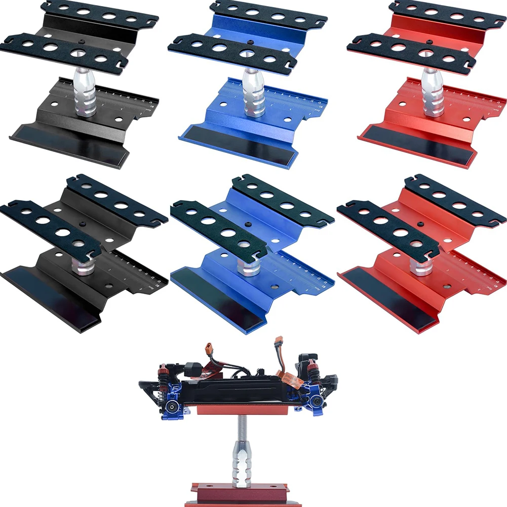 

Прочная конструкция алюминиевой подставки для ремонта радиоуправляемых автомобилей обеспечивающей плавную регулируемость и доступность функции