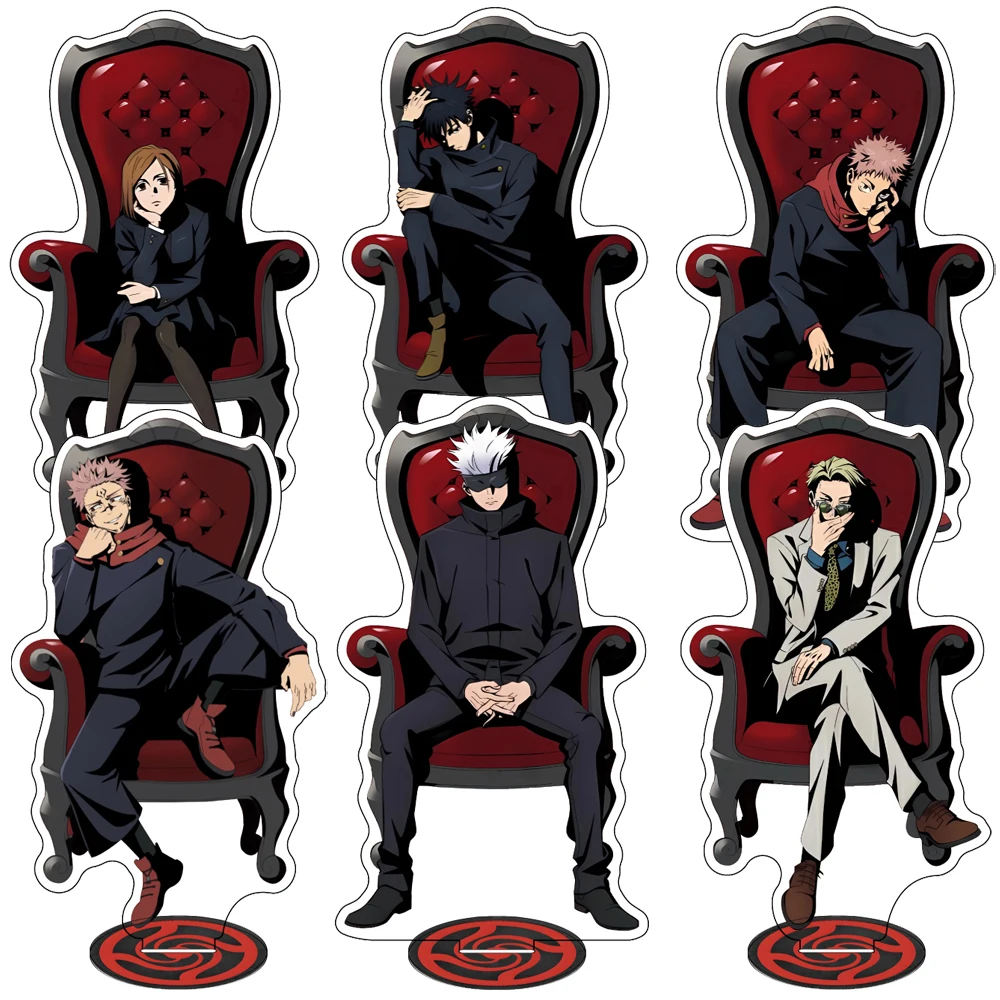 Figura de acrílico de 15 cm de Jujutsu Kaisen: Choso, Satoru Gojo, Fushiguro Toji, Geto Suguru, Inumaki Toge, modelo de dibujos animados kawaii con botella, decoración.