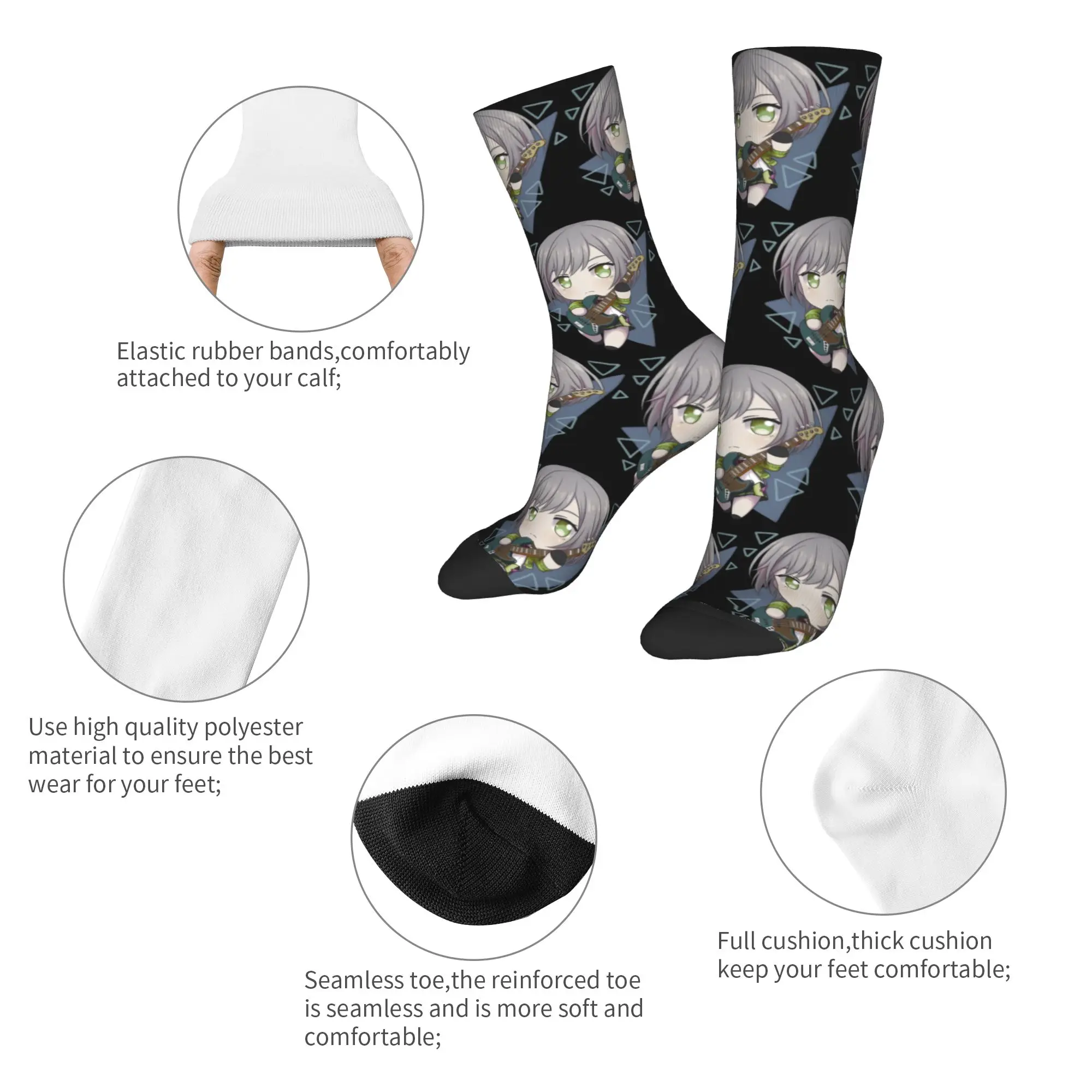 New Male Men Socks Novelty Project Sekai Rui Kamishiro Sock Polyester  Skateboard Women's Socks Spring Summer Autumn Winter