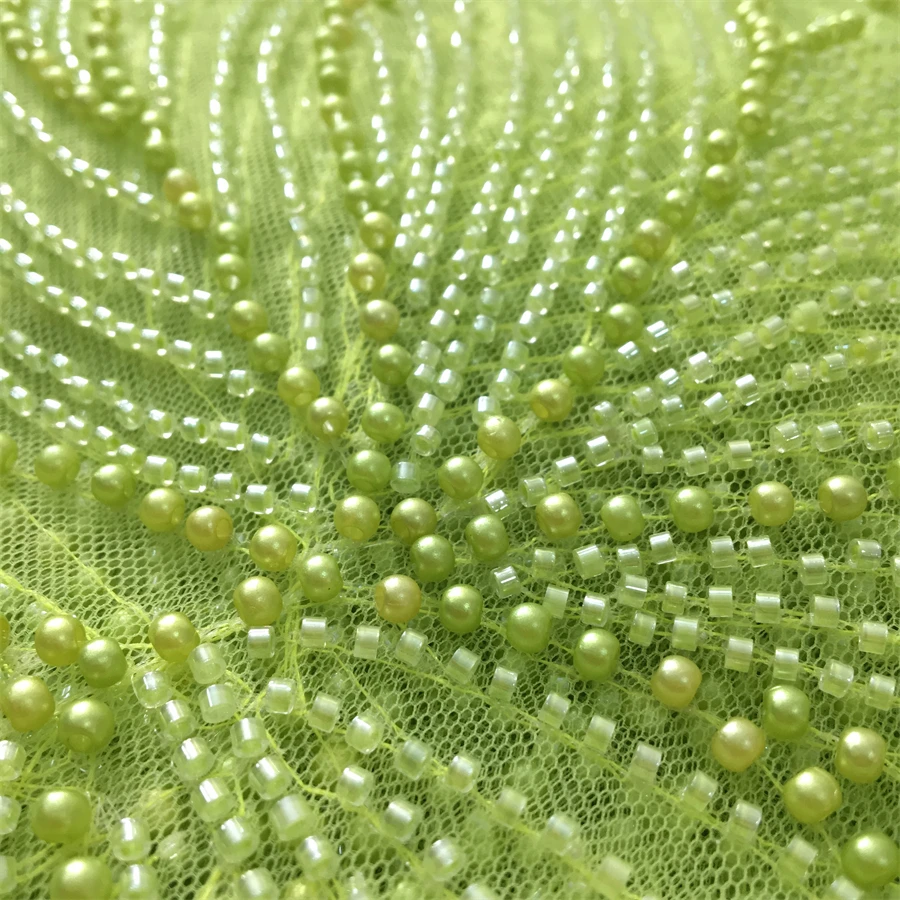 หรูหราภาษาฝรั่งเศสคําลูกปัดผ้าลูกไม้ 2025 คุณภาพสูง 5 หลาTulleลูกไม้แอฟริกันผ้าไนจีเรียชุดสําหรับผู้หญิงA4034