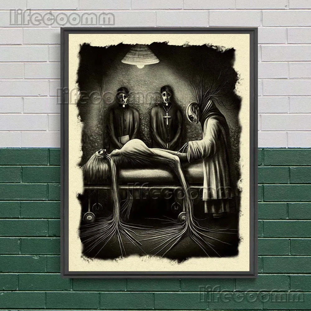 Terrible Female Diner And Devil Sister Vintage Wall Art Canvas Painting Terrorist Follower Of Pagans Art Poster And Print Decor