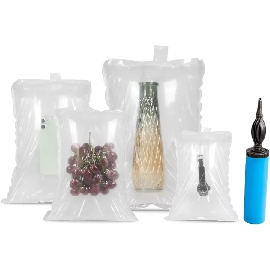 

100 Pack with Hand Pump 5.9x7.9inch Clear Plastic Iatable Air Packaging Bags Air Bubble Bag Suspension Packaging Air Pillows Ai