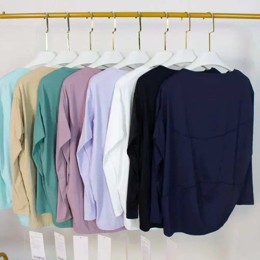 Lemon Women Loose Long Sleeve Shirt Athletic Wear Sports Top Back in Action Yoga Clothes Shirts Clothing Sportswear Lycra Fabric