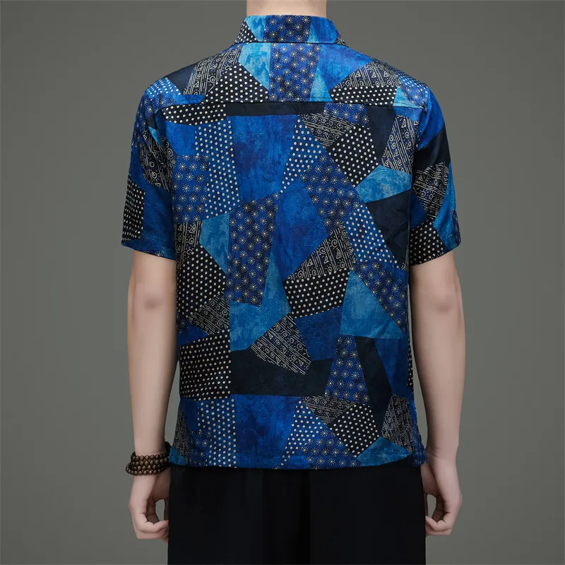 Gambiered Canton Gauze Polo Shirts For Men Short Sleeve Premium Summer Quality Geniune Silk 100% Skin-Friendly Camisas De Hombre