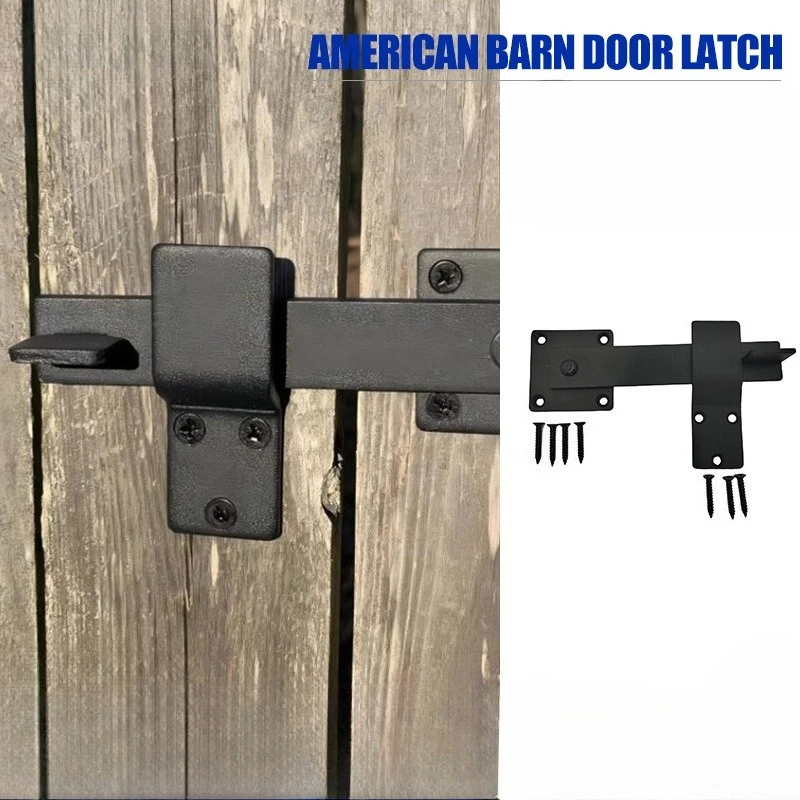 

Barn Door Latch Farm Door Bolt Sliding Door Clasp Fence Gate Lock Latch Metal Lock Buckle Anti-Theft With Screw Hardware Part
