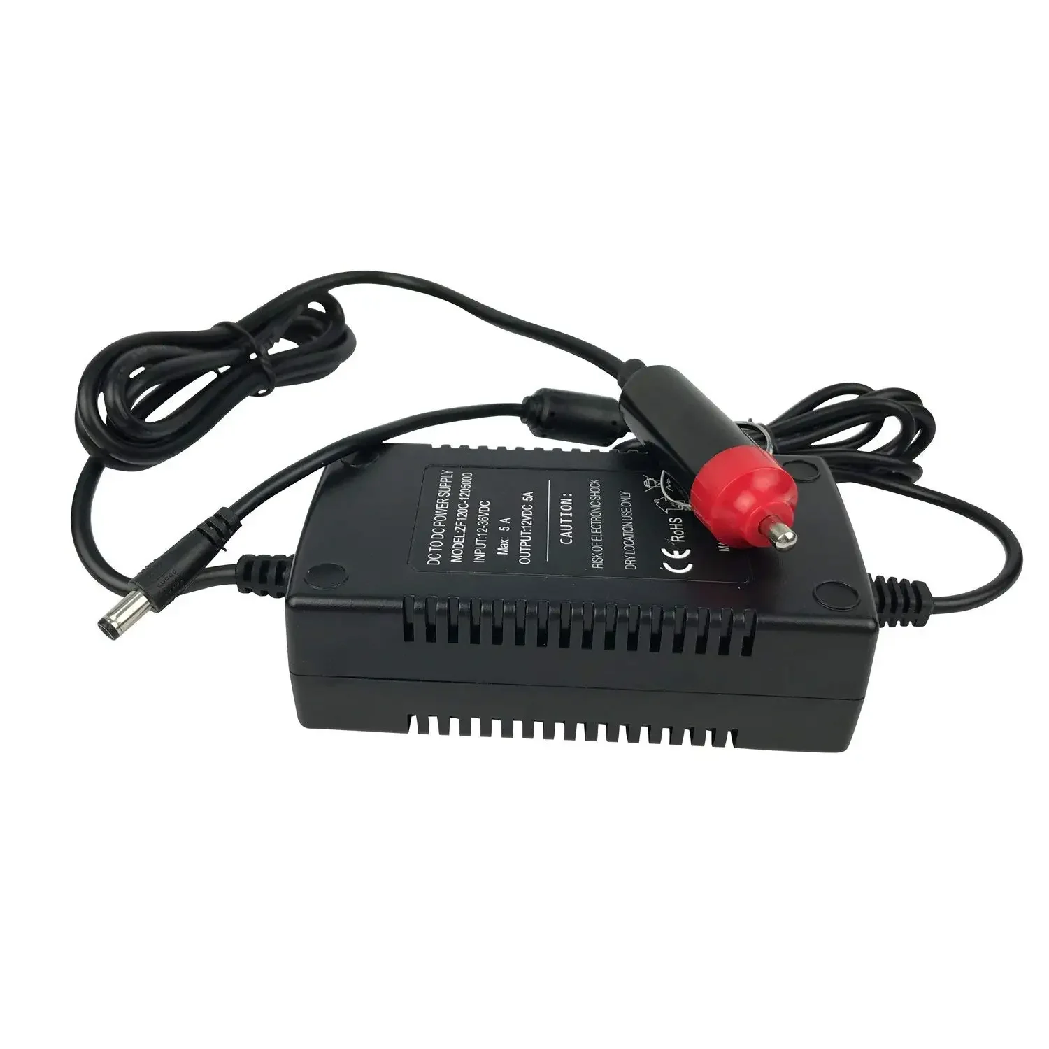 Cable adaptador de corriente Universal para encendedor de cigarrillos de DC12-36V, 12V CC, 5A, 2,1x5,5mm, para cámara de marcha atrás de visión trasera de vehículo RV