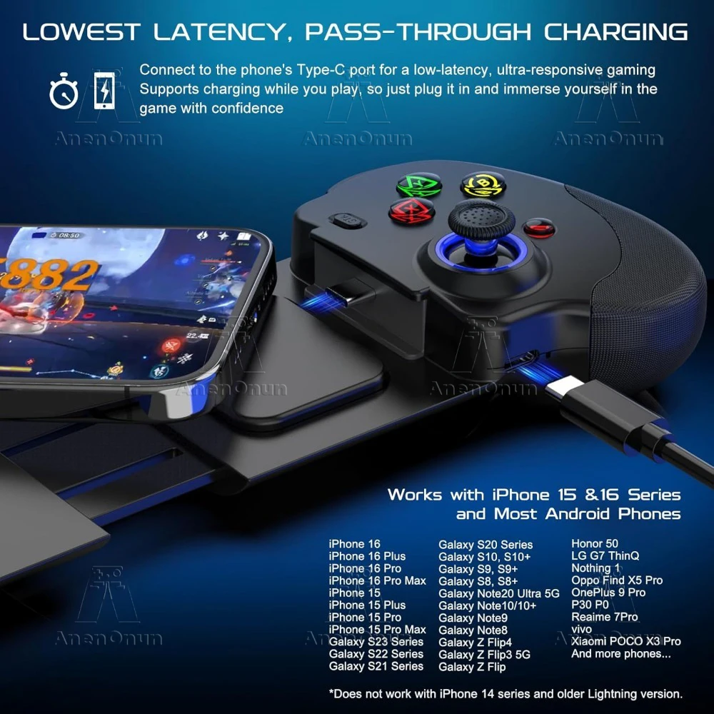 Mobile Gaming Controller Handy Wireless Gamepad Android/iOS Hall Effekt Joystick Dual Vibration Motoren Joypad Zubehör