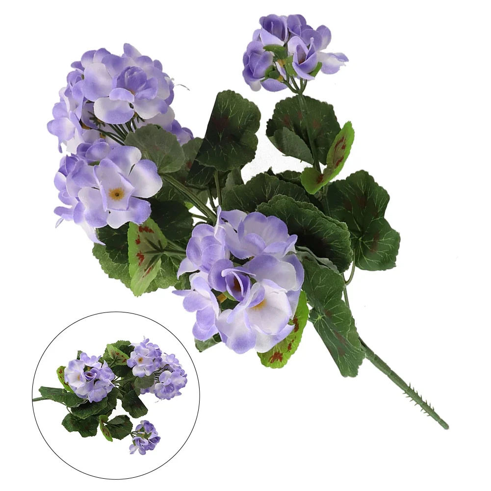 1 букет искусственной герани, цветок Бегонии, искусственное растение для свадьбы, улицы, сада, двора, домашнего декора, 36 см