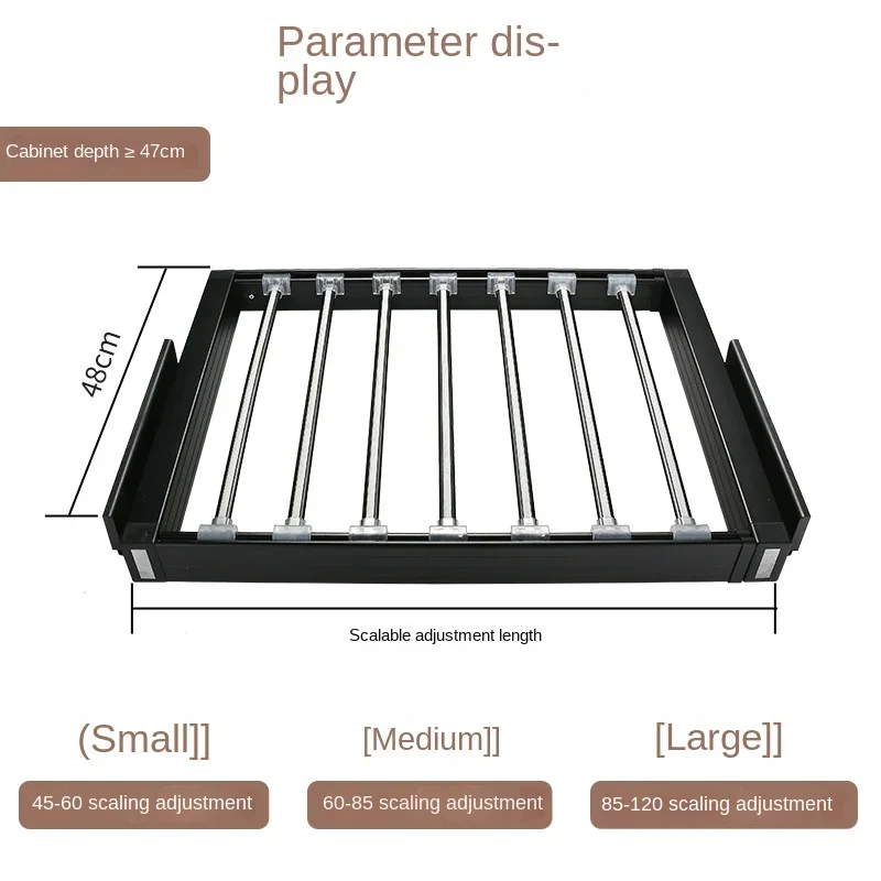 Telescoping กางเกง Racks Telescopic กางเกงชั้นวาง Push-pull Damping ชุด Organizer ตู้เก็บเสื้อผ้า Rack