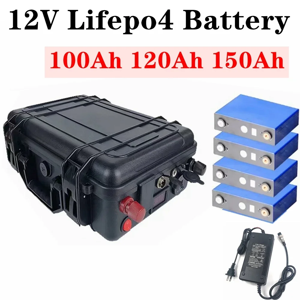 

Rechargeable Lifepo4 Batteries 12v 12.8v 100Ah 120Ah 150Ah Lithium Iron Phosphate Battery System For RV Camping Power Bank