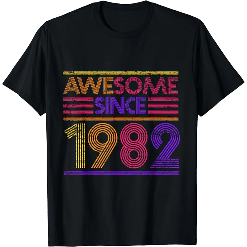 Made In 1982 Born Graphic T Shirt for Men Clothing Vintage Men\'s 40th Birthday Gifts T-Shirt Retro Fashion Streetwear Tee Shirts